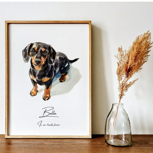 Custom Hand-Painted Water Colour Pet Portrait