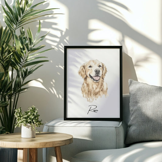 Custom Hand-Painted Water Colour Pet Portrait