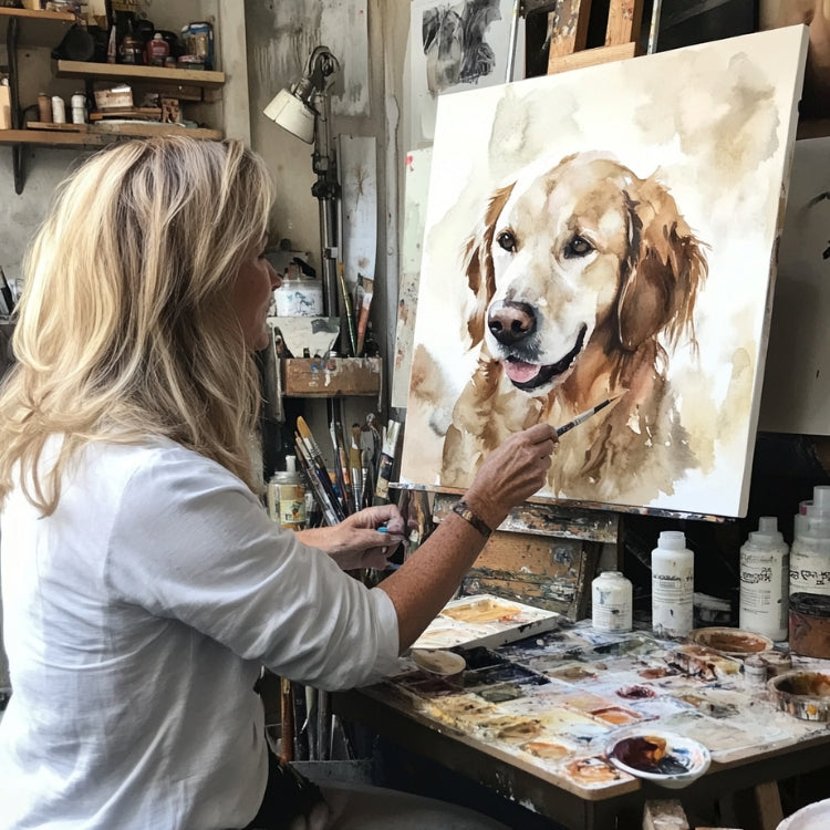 Custom Hand-Painted Water Colour Pet Portrait