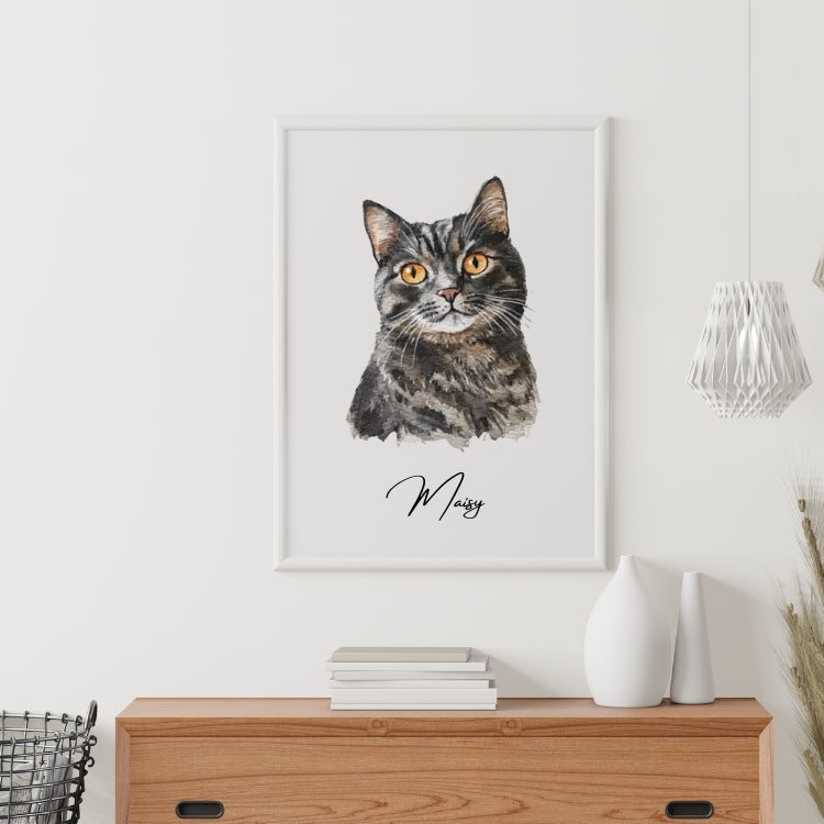 Custom Hand-Painted Water Colour Pet Portrait