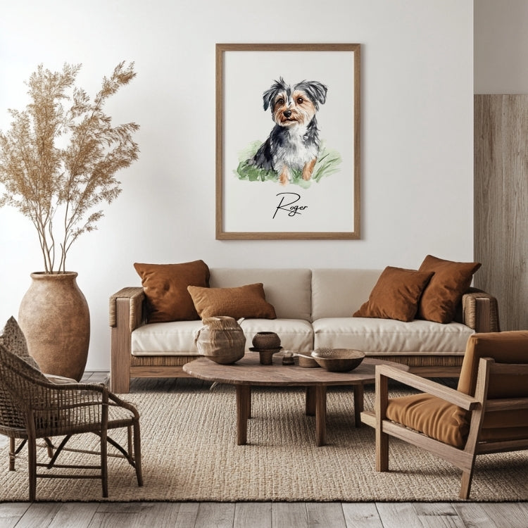 Custom Hand-Painted Water Colour Pet Portrait