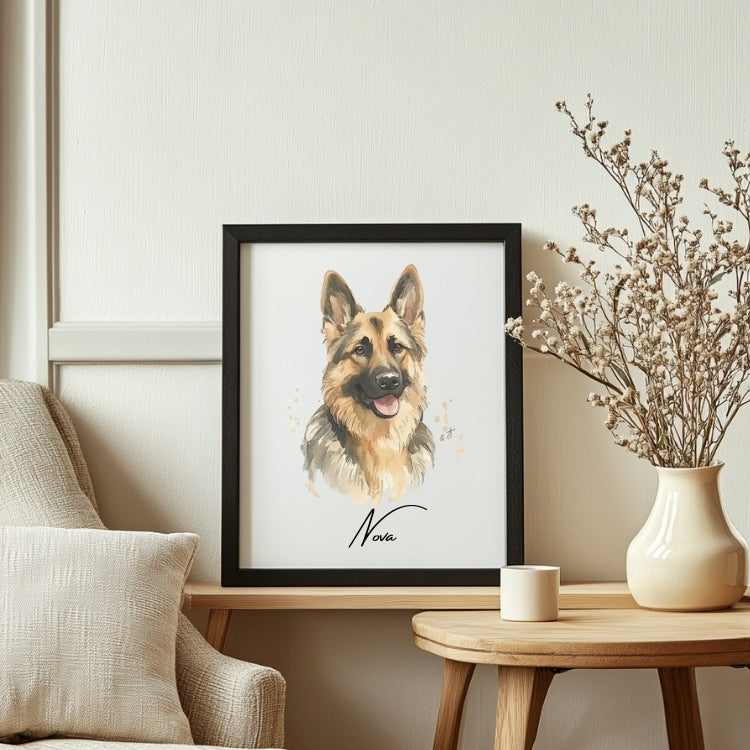 Custom Hand-Painted Water Colour Pet Portrait